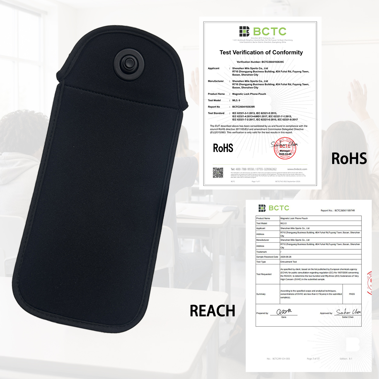 Custom Print RFID Lockable Phone Pouch - Anti-Camera, Signal