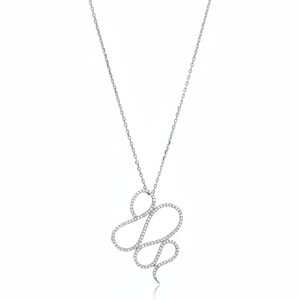 Unique Women's <b>Snake</b> Shape Charm Necklace Pendant Zircon Stone Turkish Wholesale Handmade 925 Sterling <b>Silver</b> Wedding Gift - Product Image 2