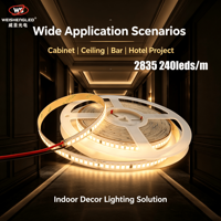 Lampu Strip LED Fleksibel 5m IP20 Daya Tinggi 18W/m 2835 SMD DC12V 240leds/m Garansi 5 Tahun