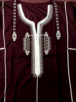 Túnica Marroquí Koshibo para Hombre, Thobe, Thawb, Túnica Árabe Saudí de Dubái, Kaftan, para la Mezquita o Fiestas, Manga Corta, Transpirable, Bordada, Boubou