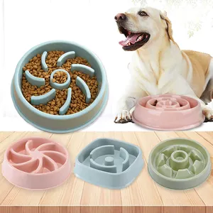 Pets Dog Puppy Plastic Fun Feeder Slow Bowl Puzzle Bowls Maze Food Water  Dish