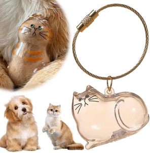 Porte-clés capsule commémorative portable en PVC de marque OEM pour poils de <span class=keywords><strong>chat</strong></span>, cadeau de souvenir pour les amoureux des chats et les propriétaires d'animaux, flacon de conservation des poils - Product Image 4