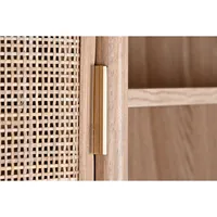 ESTANTE DE MADERA DE CAUCHO Y RATÁN DE PIE 88X36X180 NATURAL