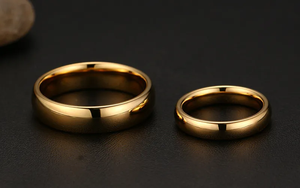 高級ジュエリー18K 24k金メッキ炭化タングステンリングクラシック結婚指輪 - Product Image 2