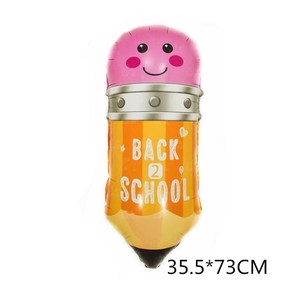 Ballons colorés pour la rentrée scolaire : Bus scolaire, Crayon, Pomme, Crayon de couleur, Ballon en Mylar métallisé pour la décoration de fête en classe et en maternelle - Product Image 4