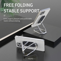 Support de téléphone pliable flexible en alliage de zinc ultra-fin, anti-corrosion, réglable en hauteur, avec adhésif arrière, directement de l'usine