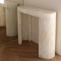 Table console en marbre d'onyx blanc moderne pour la décoration de la maison