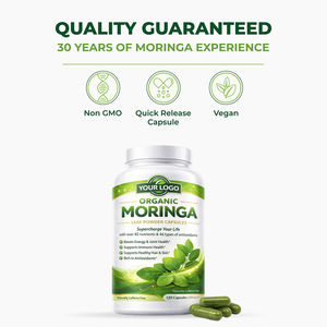 Cápsulas de Folha e Pó de <span class=keywords><strong>Moringa</strong></span> Oleifera Orgânica Natural (60 Cápsulas) para Suporte Imunológico Adulto - Atacado de Fábrica ISO - Product Image 3