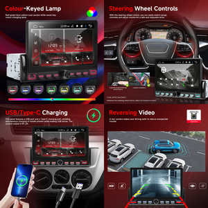 Lecteur MP5 de voiture Podofo 7 pouces 1 Din, touches de piano, USB/Type-C/BT, autoradio universel, CarPlay/Android Auto/<span class=keywords><strong>YouTube</strong></span> sans fil, ODM - Product Image 3