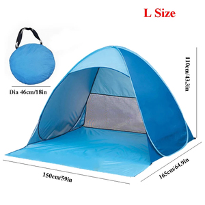 2-3Persons Pop up Beach Tent Automatic <b>Quickly</b> Open Outdoor Camping Tour UV50+ Portable Ultralight Sunscreen with Extended Mat - Product Image 3