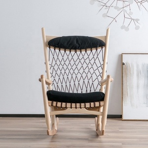Morezhome salon intérieur adulte en bois loisirs <span class=keywords><strong>chaise</strong></span> berçante avec coussin - Product Image 5