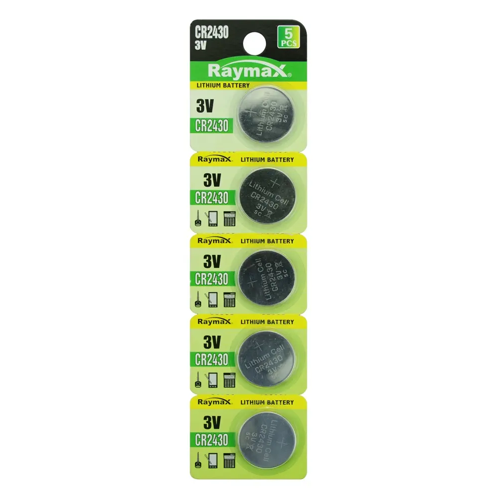 Mustang Factory Supply Raymax Private Label cr2430 CR Lithium button cell dry batteries