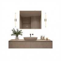 Miroir de salle de bain intelligent LED rectangulaire moderne en aluminium, avec boîte à mouchoirs intégrée, pour hôtels et villas, garantie 3 ans