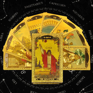 卸売金箔タロットカードカラー印刷トランププラスチックPET防水プラスチックタロットボードゲームカード - Product Image 2