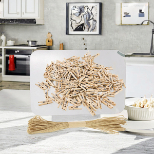 Pinces à linge en bois de haute qualité, 130 pièces, 1,4 pouce, mini, naturelles - pour baby shower, loisirs créatifs, bricolage, salon - Product Image 3