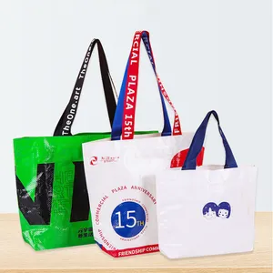 Chinese manufacturers of shopping bags pp woven grocery bags fabric reusable bopp film laminated pp woven bags