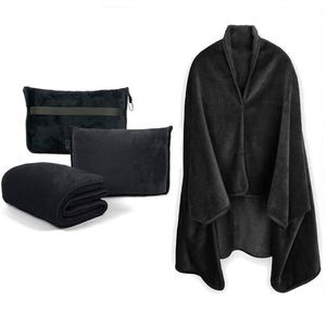 Custom Stock Outdoor Luggage Travel Blanket Shawl Car Storage Cover Blanket Flannel Foldable Portable Small Blanket - Product Image 4