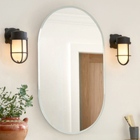 Miroir de salle de bain intelligent ovale sans cadre CF BLM1009, luxueux, éclairé, mural, anti-buée, avec écran tactile et lumière LED