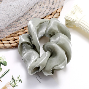 Coleteros Grandes de Satén de Seda para <span class=keywords><strong>Mujer</strong></span>, Elegantes, Vintage, Simples, Elásticos, para Cola de Caballo, Accesorios para el Cabello - Product Image 5
