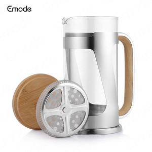 Cafetière presse française poignée de couvercle en bambou Durable presse à café épaisseur résistante à la chaleur théière en verre Borosilicate - Product Image 4