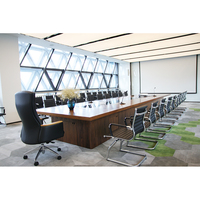 Table de conférence verte moderne de haute qualité, durable et personnalisable pour usage de bureau, prix d'usine