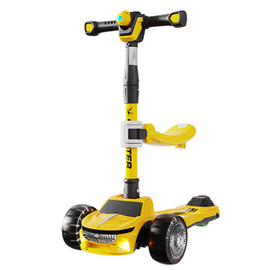 Patinete Infantil con Altura Ajustable, Plataforma Extra Ancha, Luces LED, <span class=keywords><strong>3</strong></span> Ruedas, Plegable, para Niños de <span class=keywords><strong>3</strong></span>+ Años, Niños y Niñas - Product Image 1