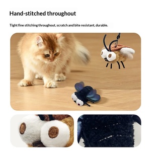 Jouet électrique pour chat en forme d'insecte volant simulé (mouche, moustique, <span class=keywords><strong>cafard</strong></span>), baguette de chat en peluche, auto-<span class=keywords><strong>jeu</strong></span> automatique, anti-ennui - Product Image 2