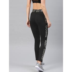 กางเกงเลกกิ้งโยคะไร้ตะเข็บเอวสูงของผู้หญิงกางเกงออกกำลังกายผ้าออกแบบได้เองพิมพ์ลายตัวอักษรและคำสำหรับใช้ในยิม - Product Image 5