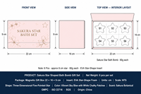 Ensemble de bombes de bain personnalisées à la fleur de cerisier Sakura, naturelles et faites à la main, 6 pièces, 80g, bleu, botanique, hydratant, aromatique, étiquette OEM