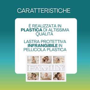 Cadre photo mural blanc avec inscription familiale pour 6 photos 10x15 cm, cadres en verre - Product Image 3