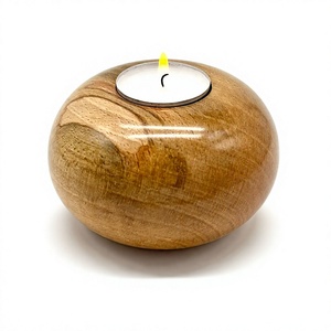 Handmade Eco-Friendly Durable Wooden Rectangular Tea <b>Light</b> Holder with <b>Rope</b> Trim for Home Decoration and Christmas - Product Image 2