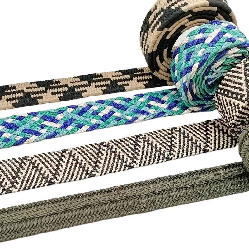 15mm Soft Cotton Strong Braided Woven Webbing For Sale belt