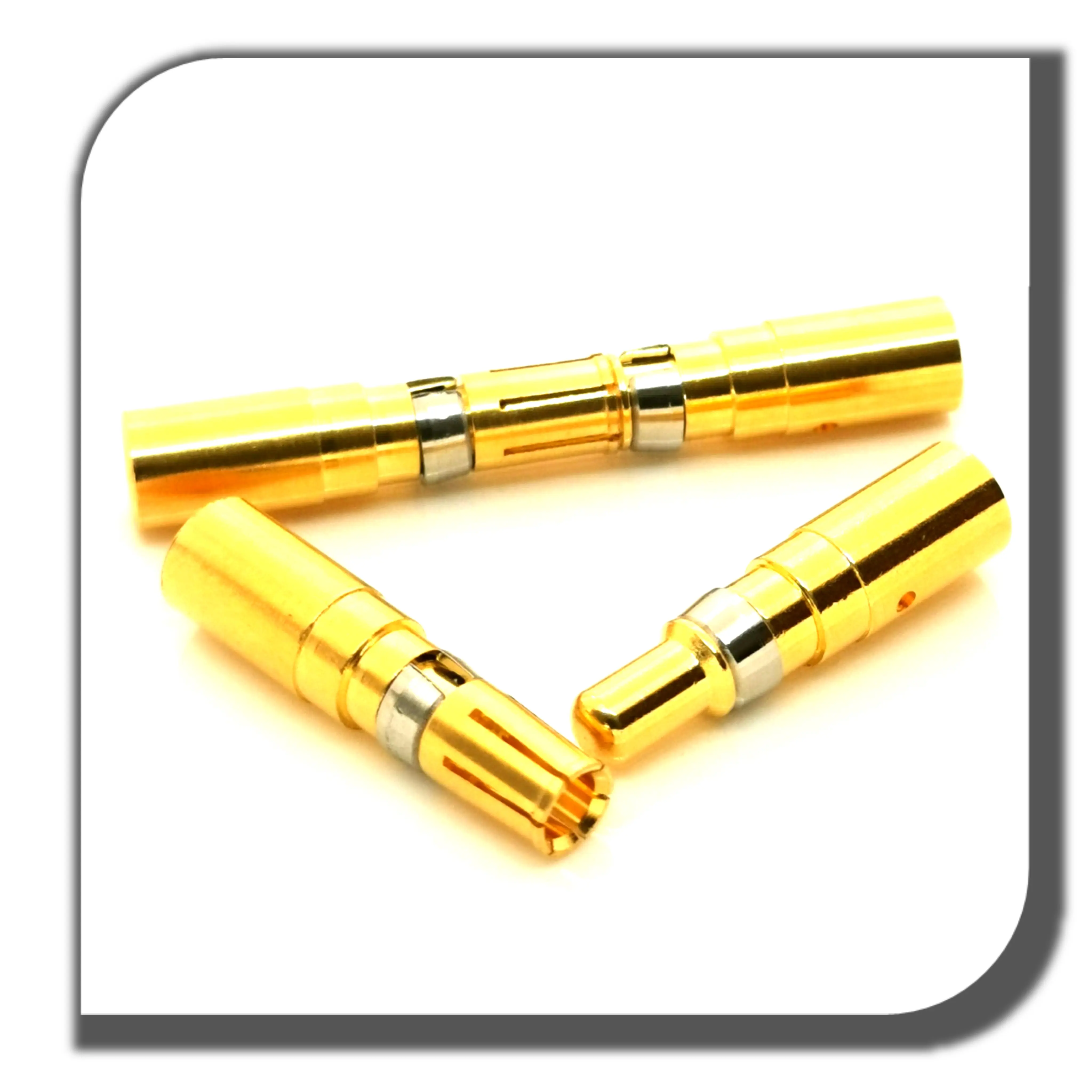 factory supply brass contact pins with spring crimp bushings for cable connector