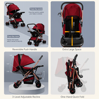 Poussette bébé légère, compacte, pliable, pour voyager, avec poignée réversible, pliage à une main, pour enfants jusqu'à 3 ans