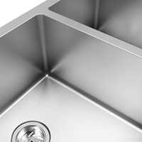 Wastafel Dapur Tophome Farmhouse 304 Stainless Steel Apron Front Buatan Tangan Single Bowl Finishing Brushed Bersertifikasi CUPC Garansi 5 Tahun