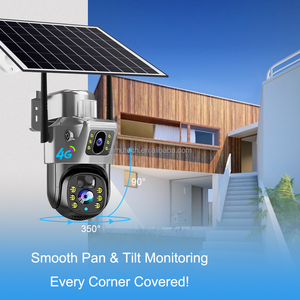 Caméra vidéo solaire <span class=keywords><strong>infrarouge</strong></span> extérieure V380PRO, double objectif professionnel, vision nocturne 4MP, carte SIM 4G, caméra sans fil - Product Image 3