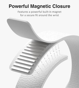 Cinturino Magnetico in Silicone per <span class=keywords><strong>Apple</strong></span> <span class=keywords><strong>Watch</strong></span> <span class=keywords><strong>Ultra</strong></span> 2 Serie 10 9 8 <span class=keywords><strong>7</strong></span> 49mm 46mm 45mm con Motivo Lychee - Product Image 2