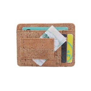 For Boshiho Minimalist Cork Card <b>Holder</b> with RFID Custom Logo ID Window Magnet Money Clip Open Short <b>Wallet</b>-Eco-Friendly - Product Image 6