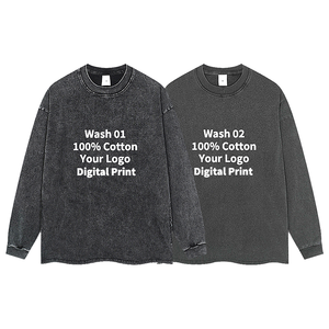 Camiseta de Hombre Oversize de Algodón 100% Pesado, Estilo Vintage, Lavado Ácido, Personalizable OEM, Lisa para Estampar, Antiarrugas, Transpirable, Estilo Urbano - Product Image 2