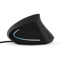 Mouse Optik Ergonomis Vertikal Berkualitas Tinggi dengan Kabel USB untuk Laptop PC - Stok Tersedia, Orientasi Tangan Kanan, Mouse 6 Tombol