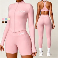 Leggings personnalisés pour le lifting des fesses, vêtements de sport pour la course à pied, vêtements de gym, ensemble de veste de yoga, short de yoga sans couture pour femmes
