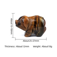 Figurine de cochon sculptée en agate de cristal naturel, mini-ornements artisanaux d'animaux, accessoires de bricolage pour le meulage et le polissage, transfrontalier Mitoot KS1794