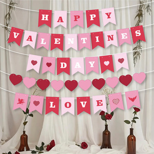 Valentine's Day <b>Banners</b> Paper Heart Shape Decorations For Party Venue Setup Props Diy - Product Image 1