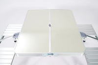 Ensemble de table et de chaises pliantes en alliage d'aluminium moderne avec trou pour parasol, portable pour la plage, le pique-nique, le camping