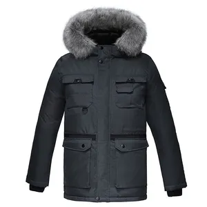 Veste parka de qualité de fabrication chinoise, capuche détachable pour hommes, coupe-vent chaud anorak manteaux d'hiver pour hommes