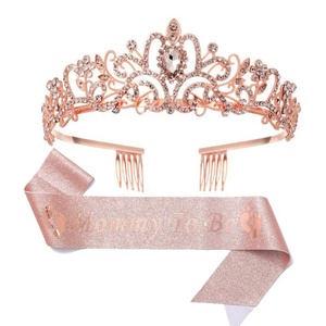 Decoraciones <span class=keywords><strong>para</strong></span> Baby Shower y Día <span class=keywords><strong>de</strong></span> San Valentín <span class=keywords><strong>para</strong></span> Futura Mamá, Corona y Banda con Brillantina, Seguras, No Tóxicas, <span class=keywords><strong>para</strong></span> Interiores/Exteriores, Fiesta del Día <span class=keywords><strong>de</strong></span> la Madre - Product Image 4