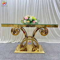 Ensemble de table et chaises de mariage en acier inoxydable et verre transparent