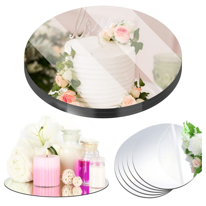 Acrylic Mirror Candle Plate Set Round