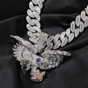 Nueva llegada rapero Hip Hop collar cobre delicado Animal colgante halcón collar - Product Image 1