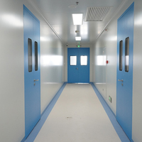 Porte battante hermétique en acier pour salle blanche, hygiénique et facile à désinfecter, pour atelier GMP, panneau sandwich
